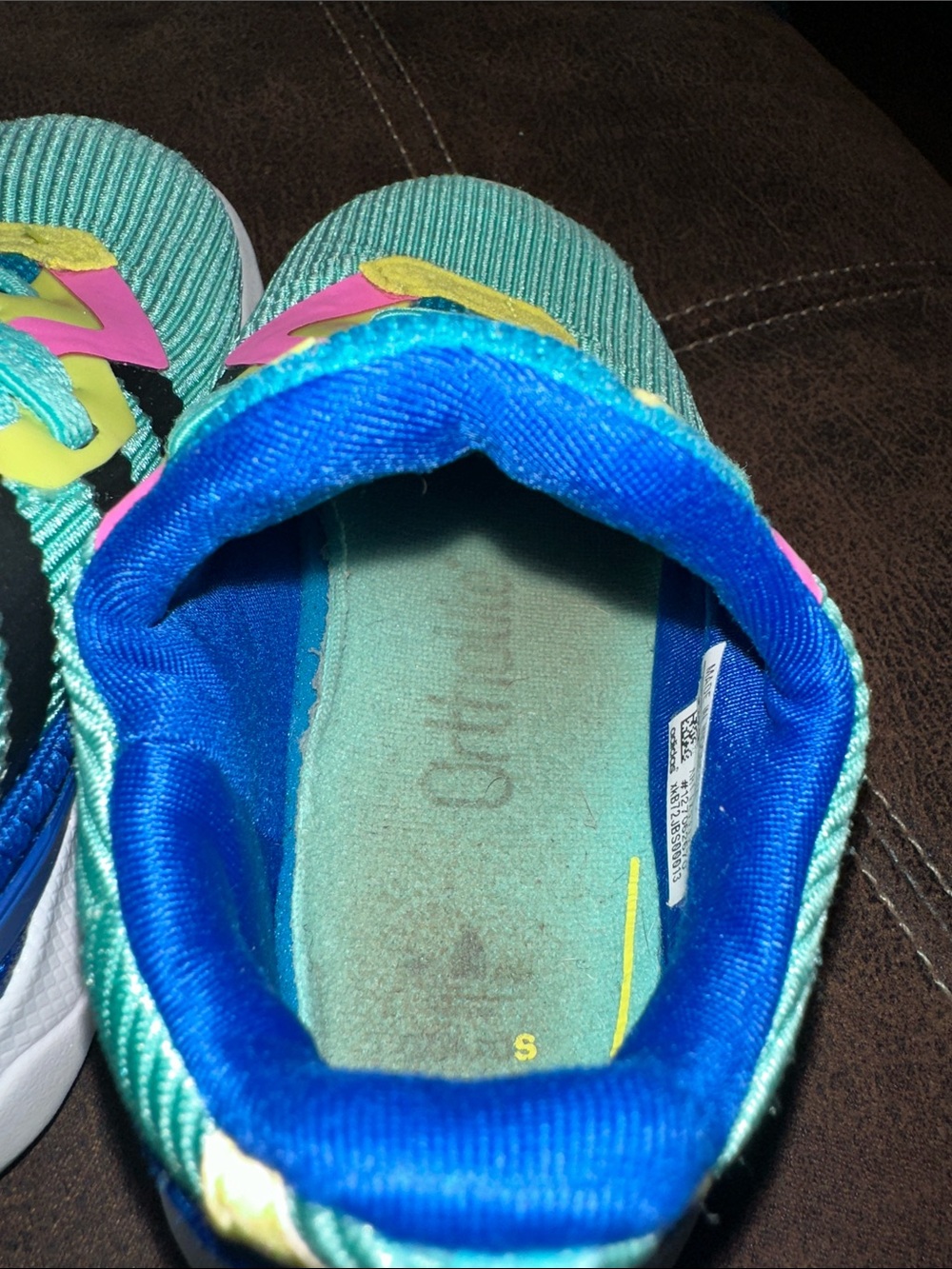 adidas Kids Sneakers Teal Pink Yellow - Picture 8 of 12